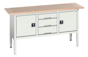 Verso Height Adjustable Work Storage and Packing Benches Verso Adjustable Height 1750x600 Static Storage Bench Y